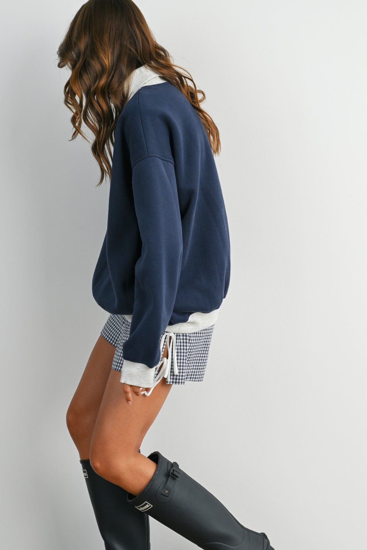 Oversized Sweatshirt - Navy/Grey