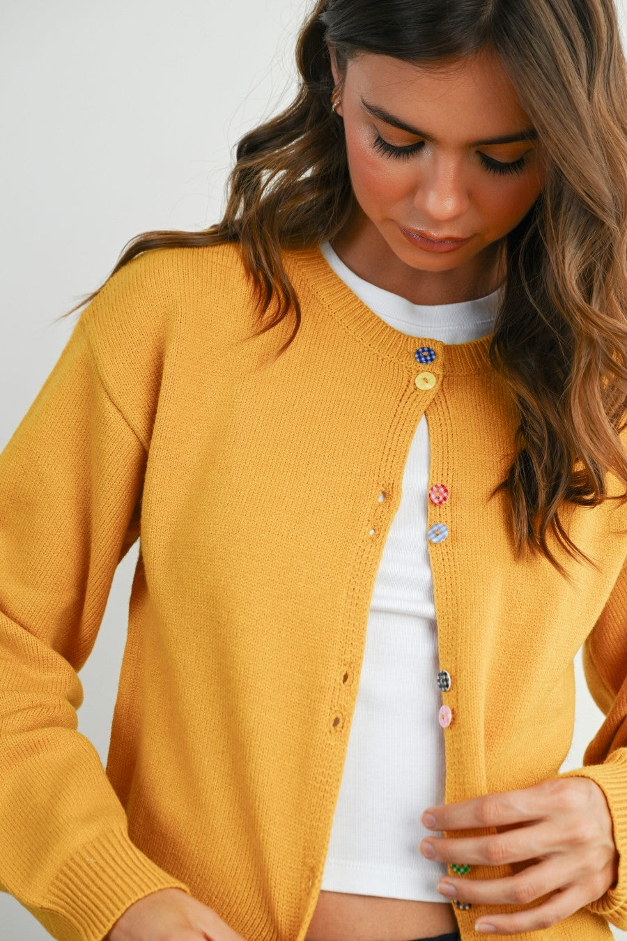 Cropped Cardigan - Mustard