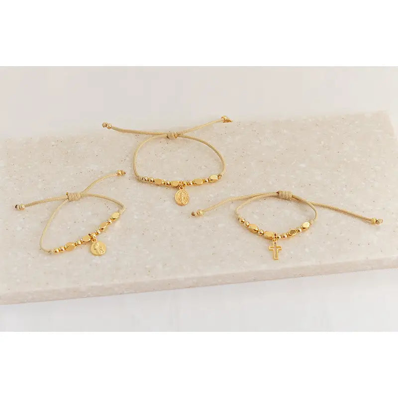The Little Saints - Saint Joan of Arc Gold Bracelet