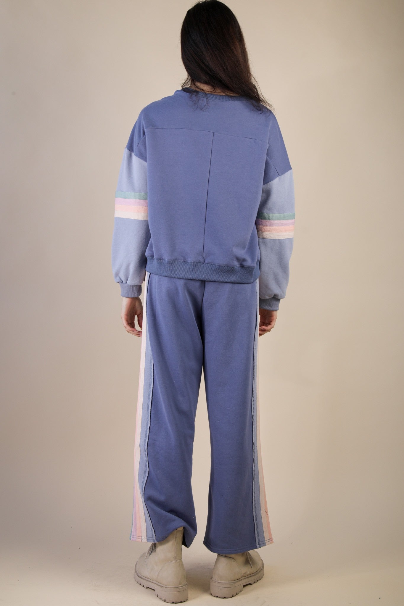 Knit Top & Pants Set - Denim