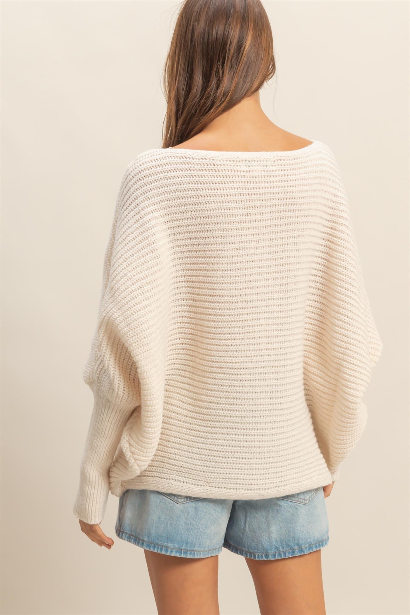 Oversized Knit Sweater - Off White