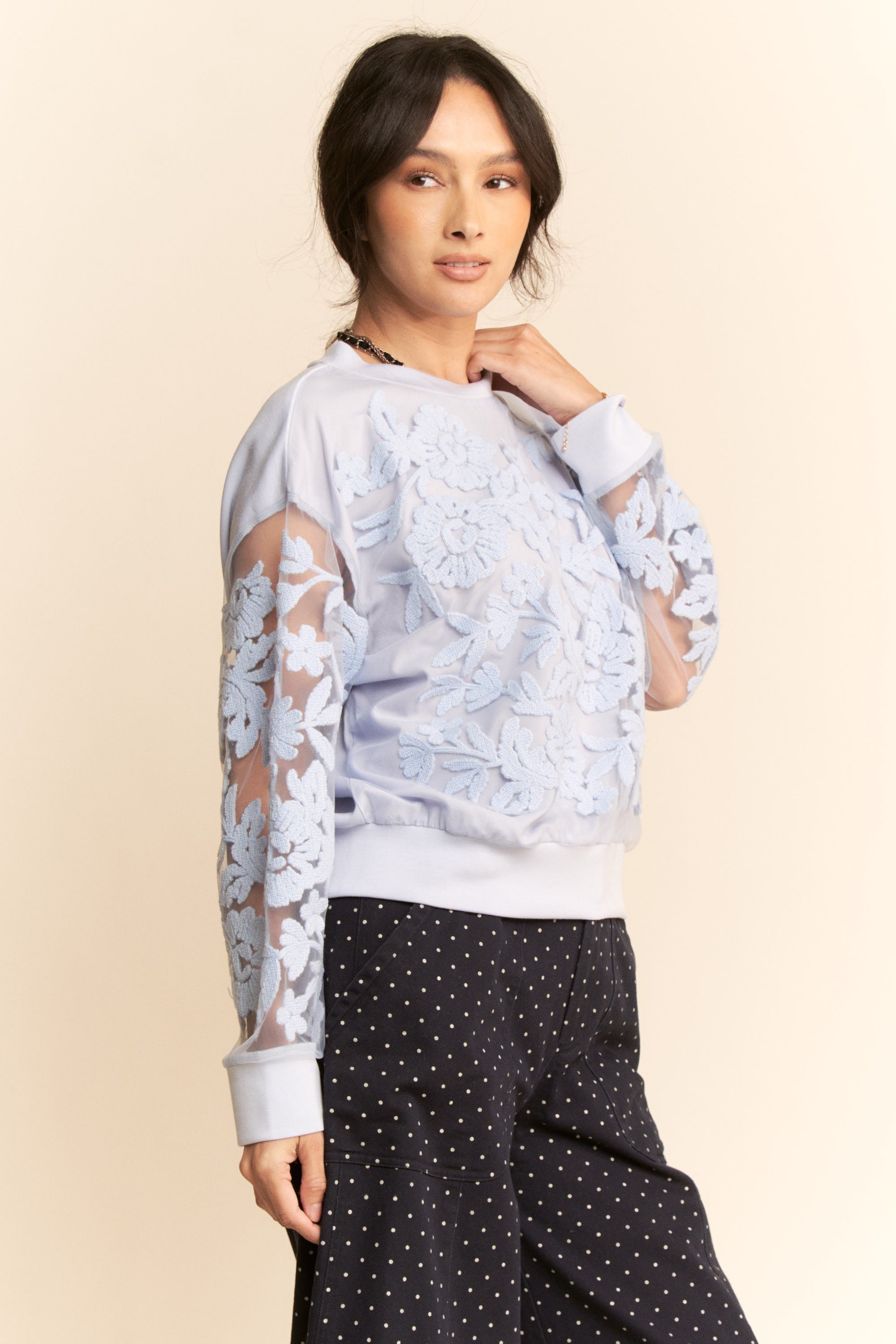 Floral Embroidered Sweatshirt