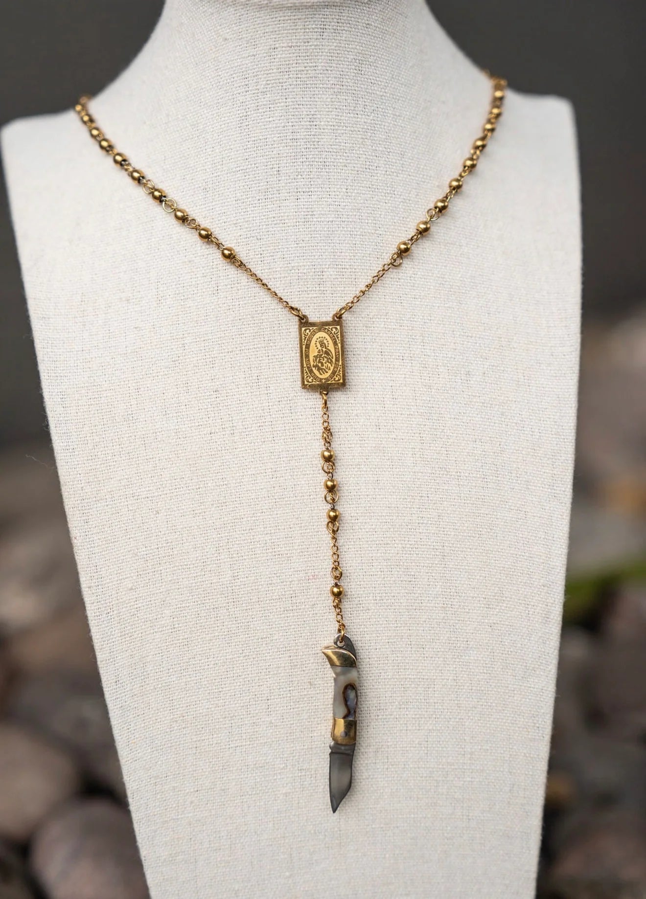 The Relic Knife Necklace- Gold