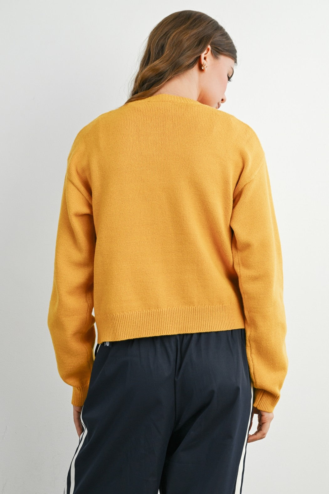 Cropped Cardigan - Mustard