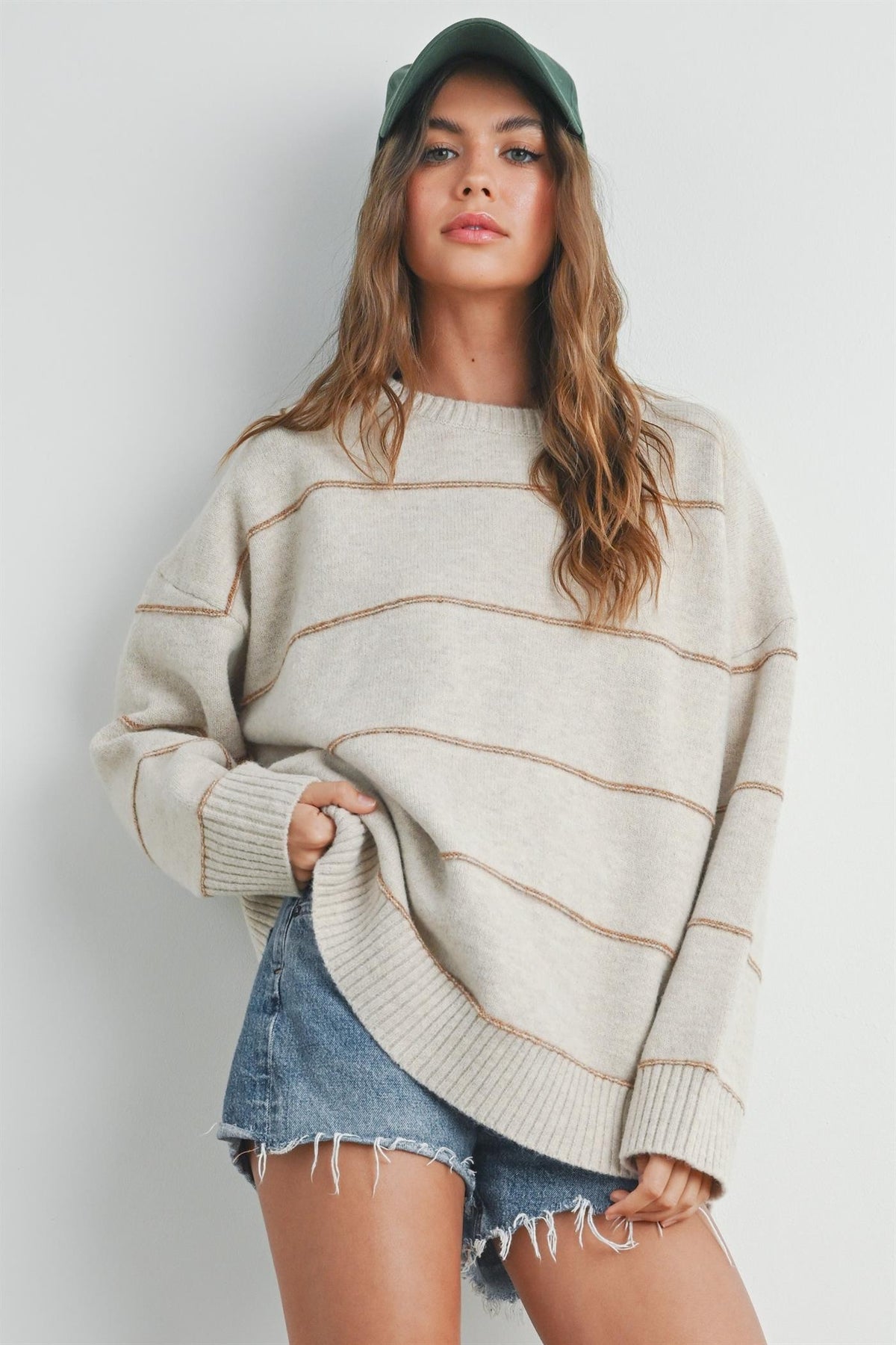 Knit Pullover - Taupe/Multi