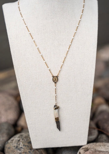 Mini Rosary Knife Necklace