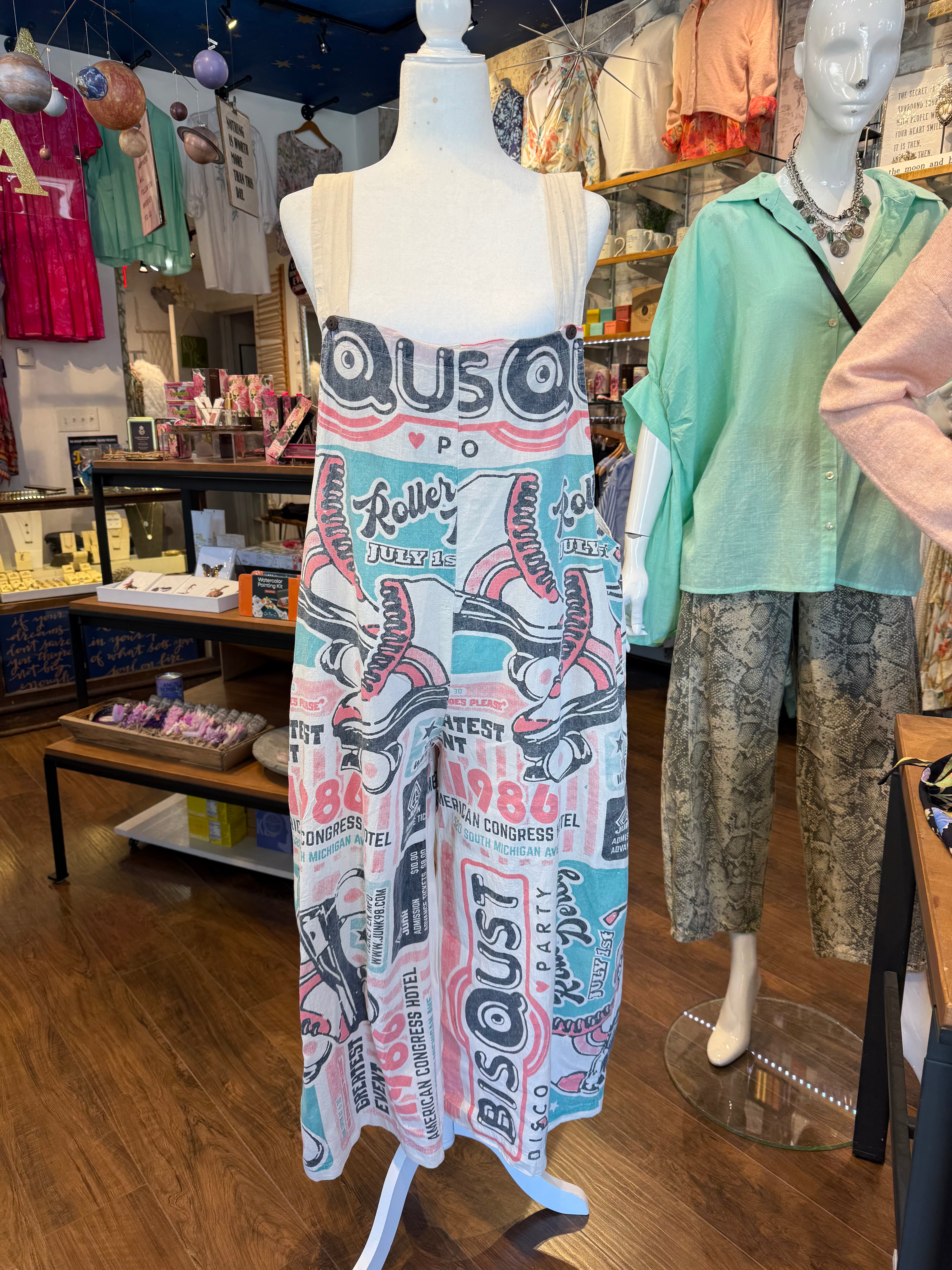 Roller Derby Vintage Print Jumpsuit