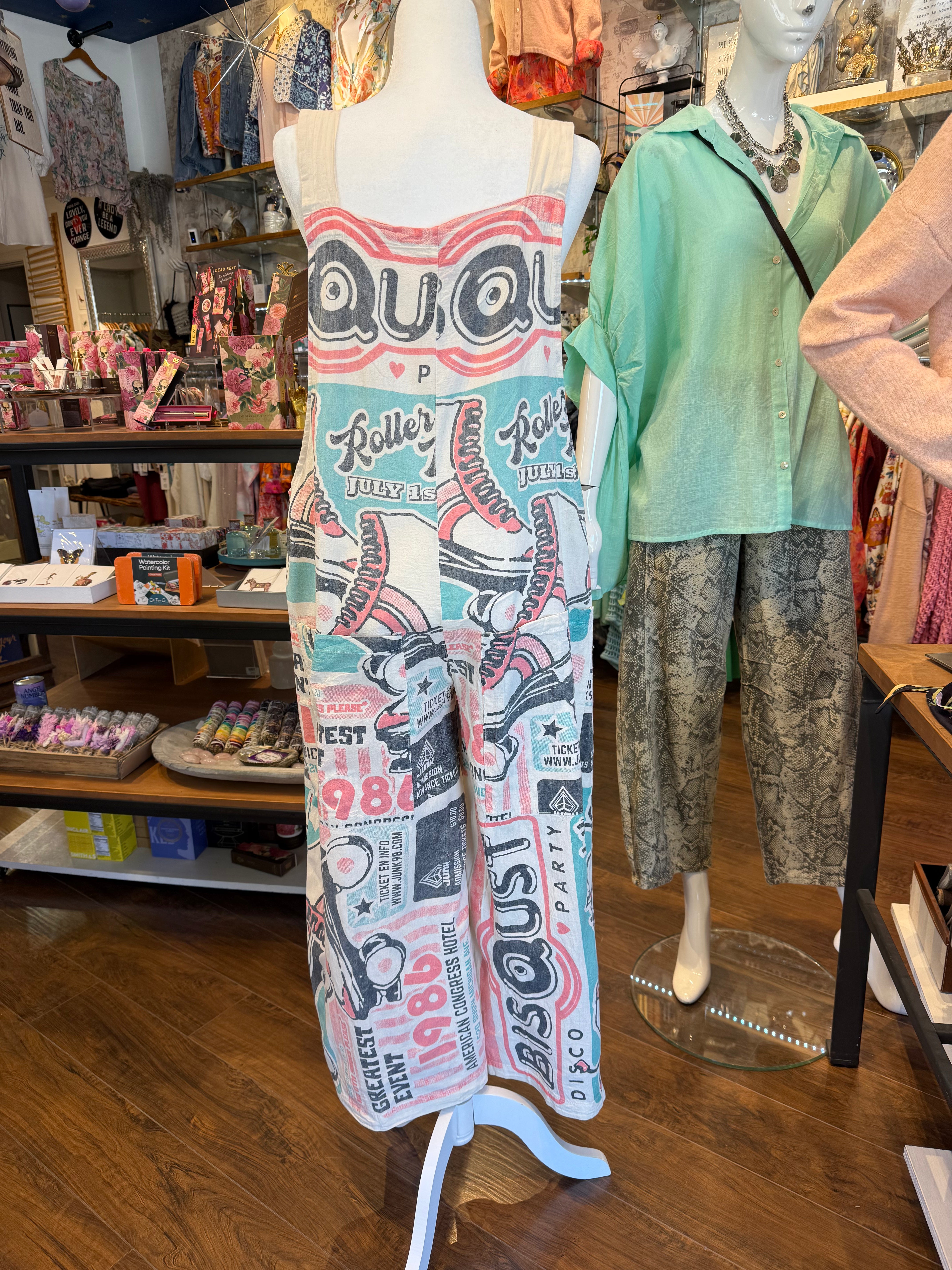 Roller Derby Vintage Print Jumpsuit