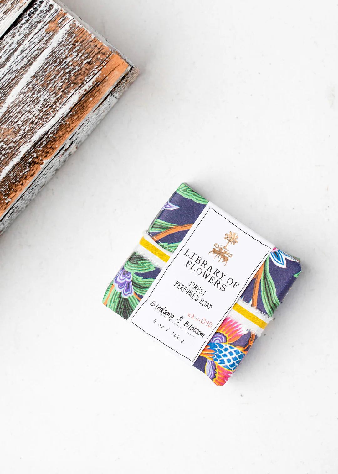 Navy Birds & Butterflies Square Soap