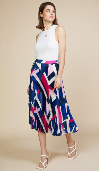 Geo Pleated Skirt