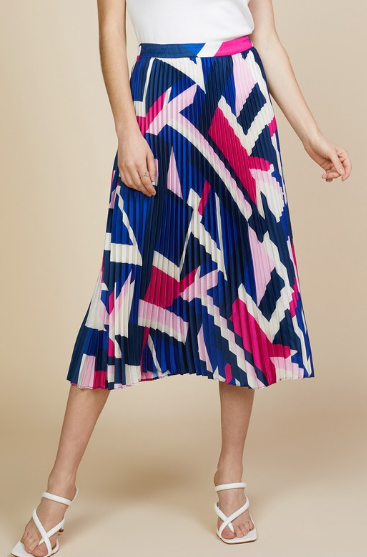 Geo Pleated Skirt