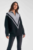 Two-Tone 1/4 Zip Sweater