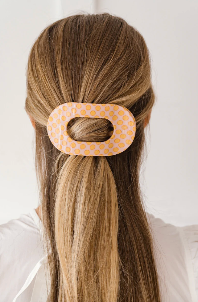 Large Round Flat Hair Clip - Sunny Days Ahead