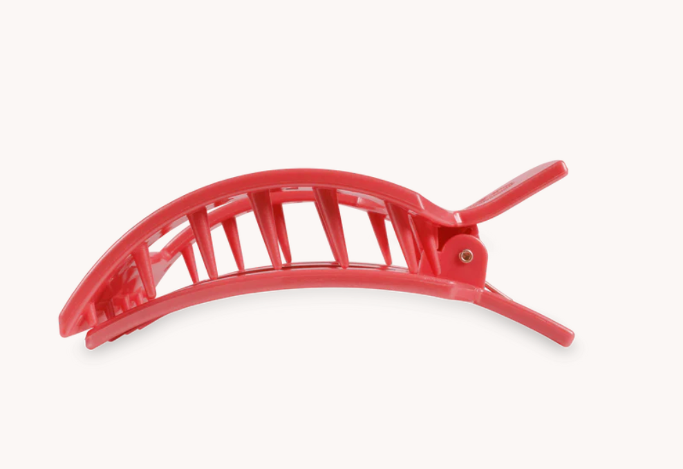 Large Square Flat Hair Clip - Calming Coral