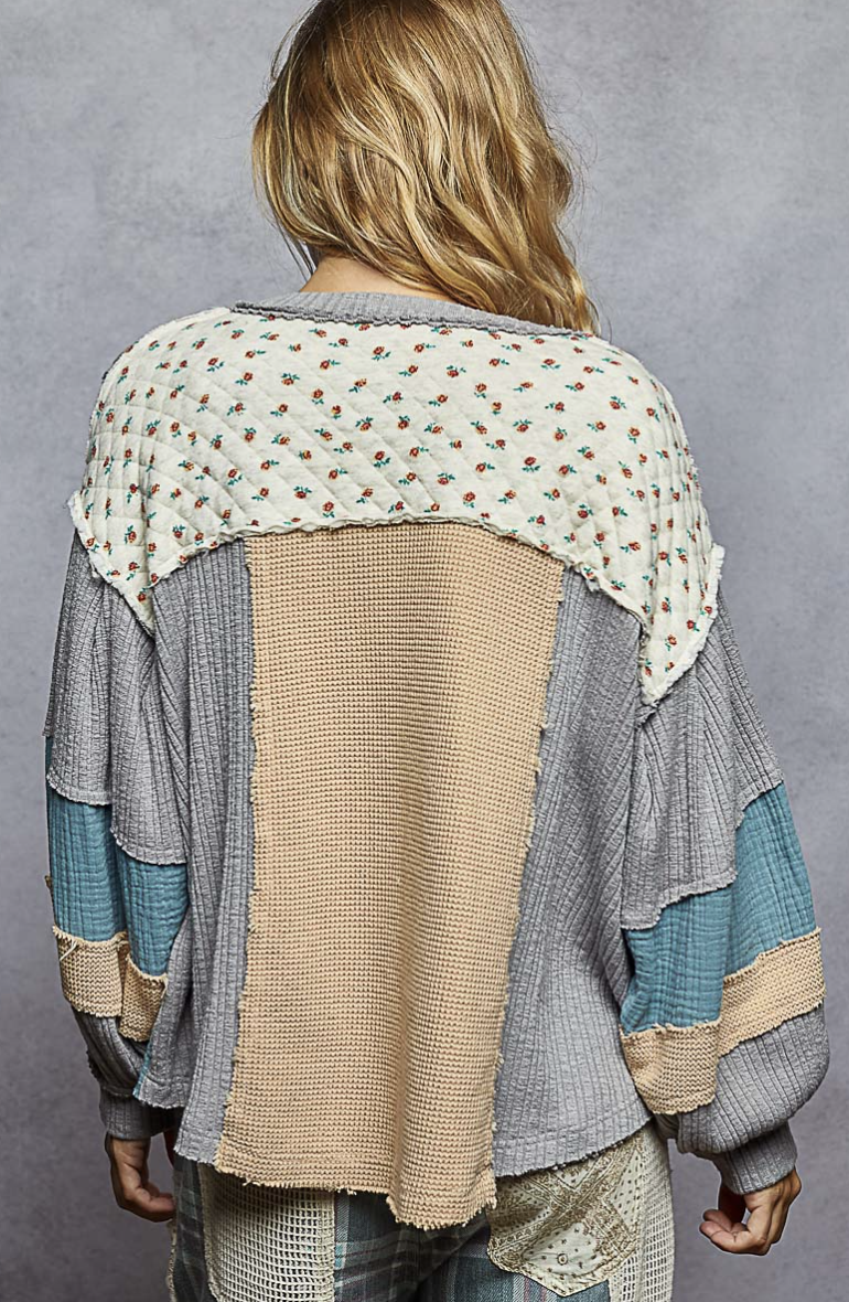 Azure Blue Oversized Gauze Top