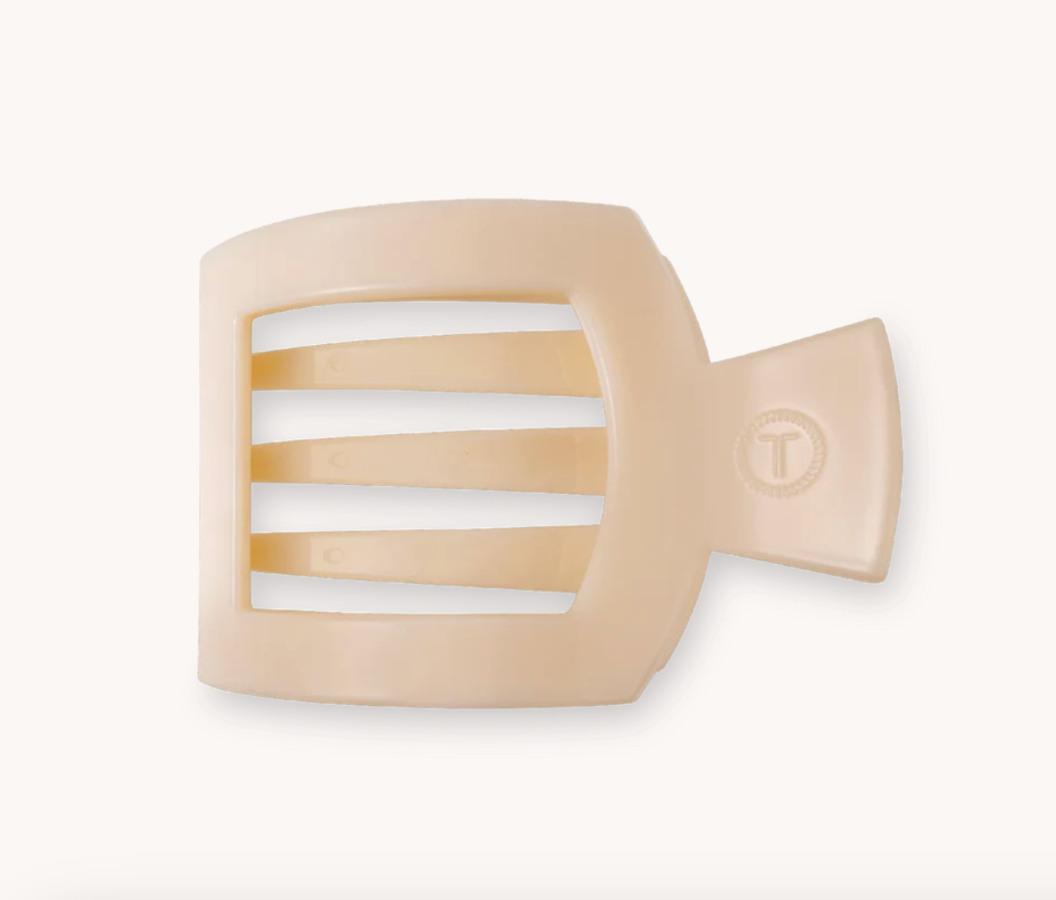 Almond Beige Large Flat Square Clip