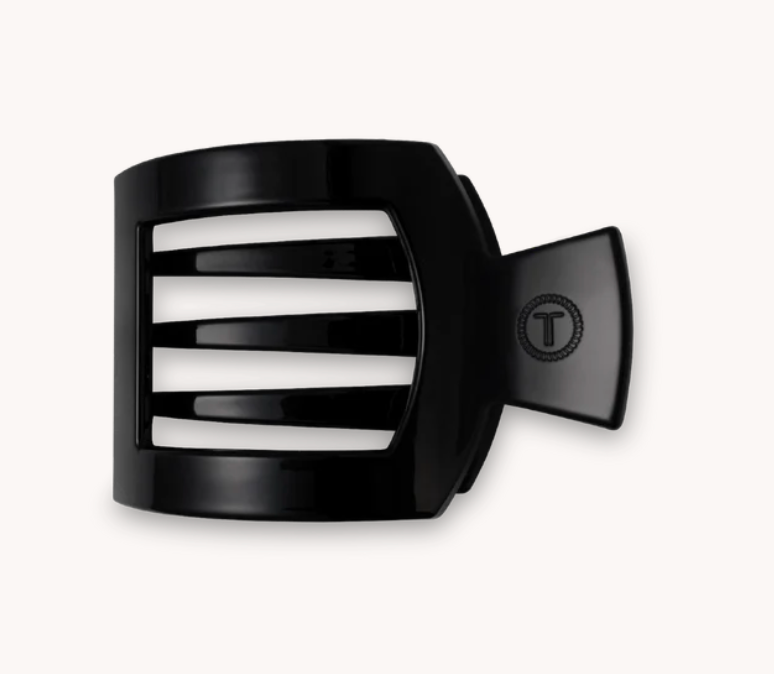 Jet Black Small Flat Square Hair Clip