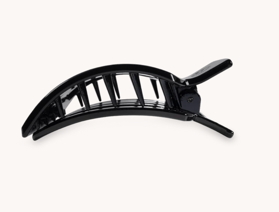 Jet Black Small Flat Square Hair Clip