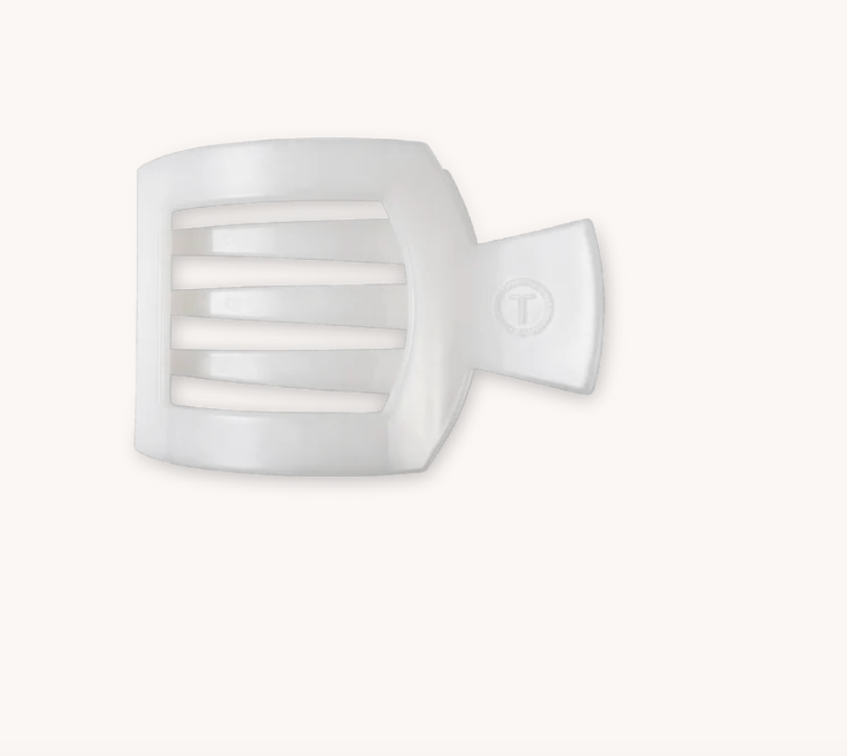 Coconut White Small Flat Square Hair Clip