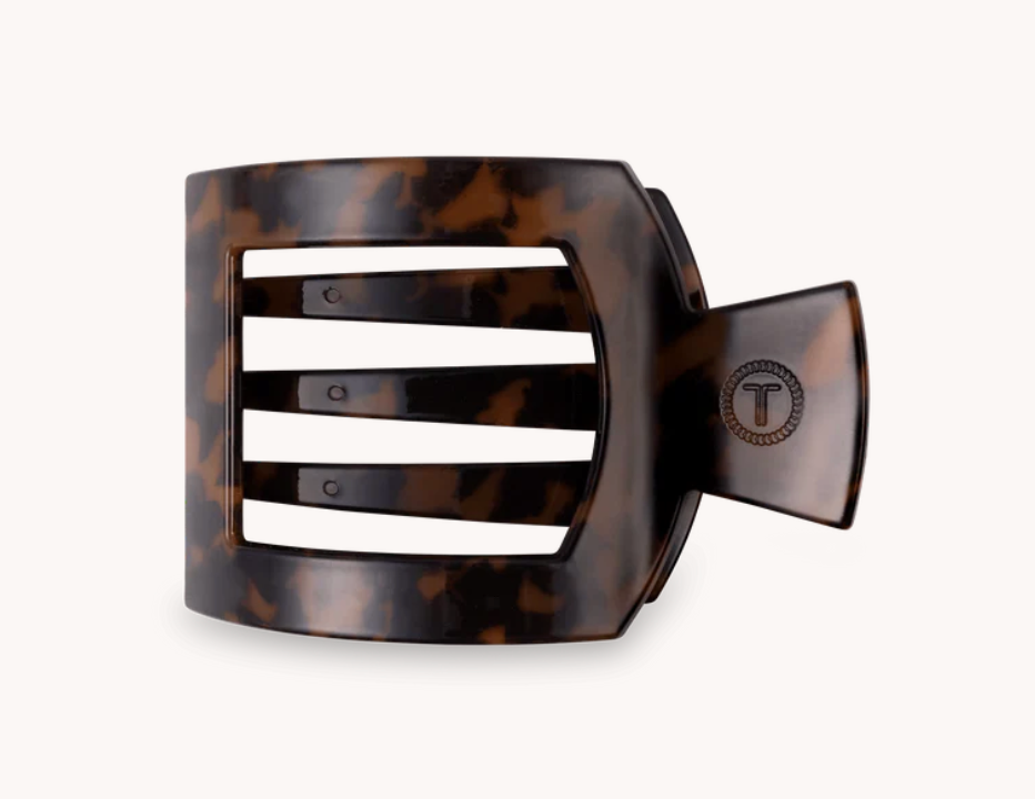 Tortoise Medium Flat Square Hair Clip