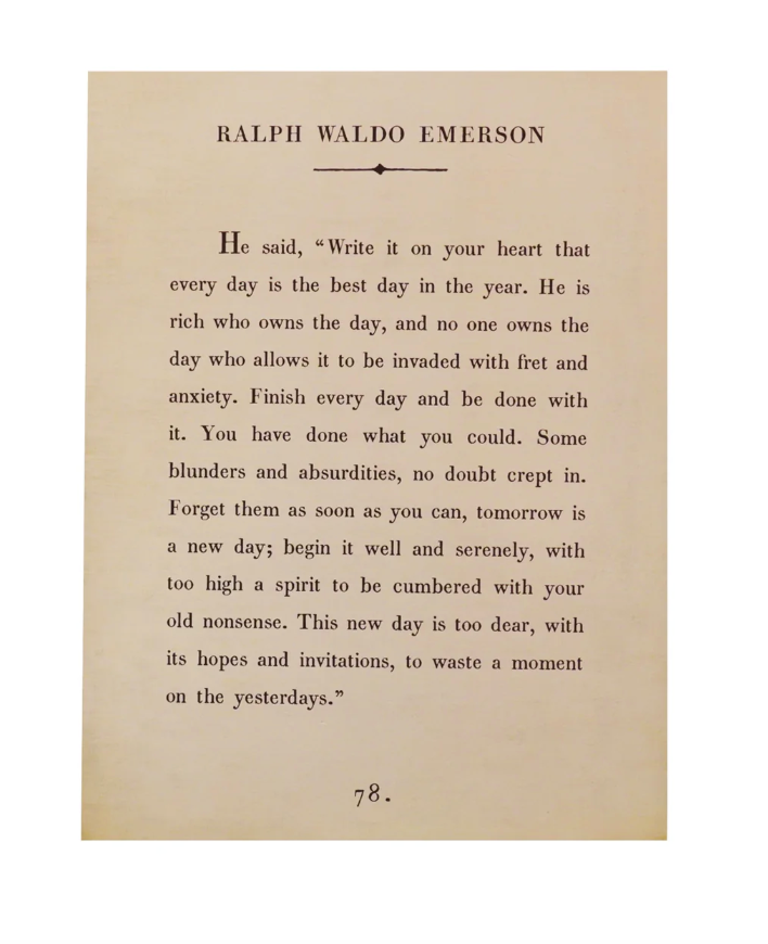 Ralph Waldo Emerson Book Collection Art Poster - Cream