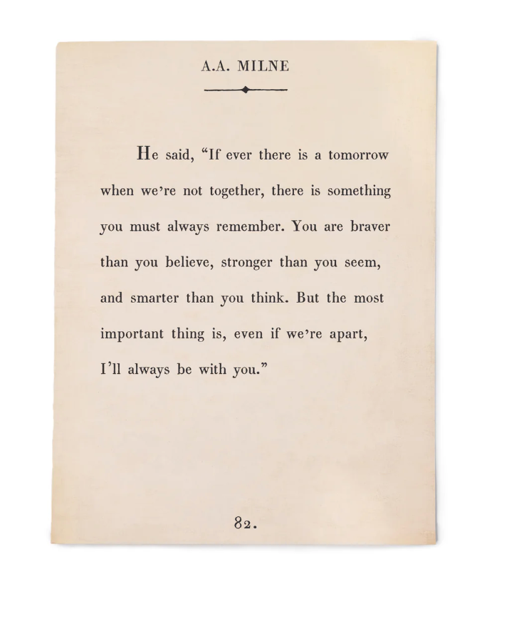 A.A. Milne Book Collection Art Poster - Cream