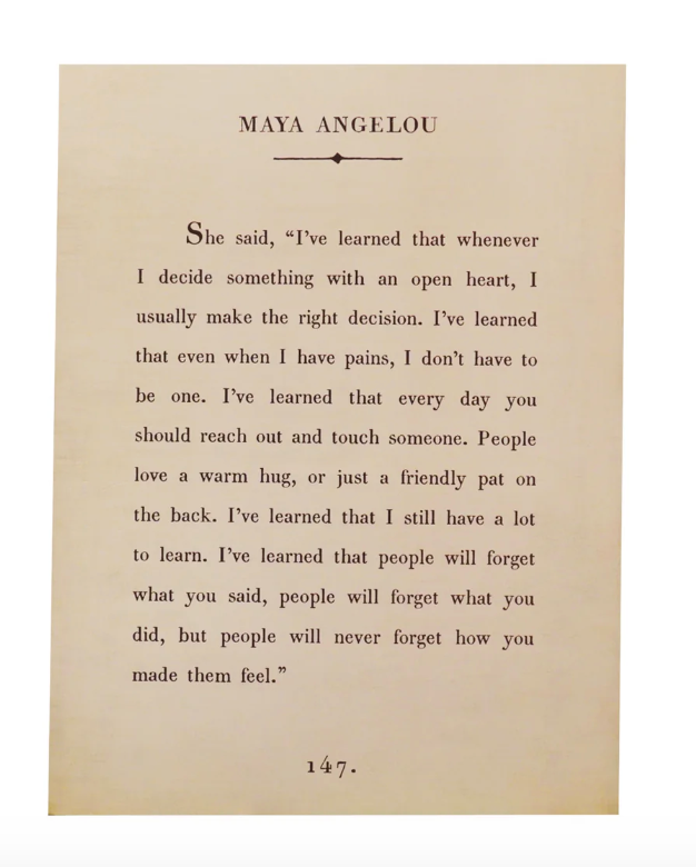 Maya Angelou Book Collection Art Poster - Cream