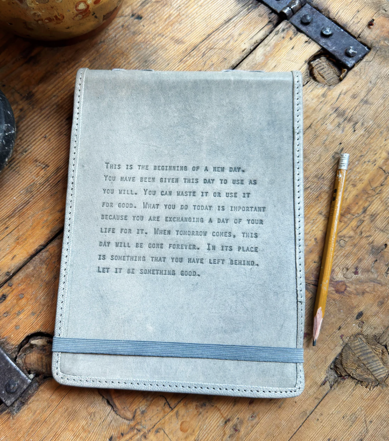 This Is The Beginning Leather Journal - Stone