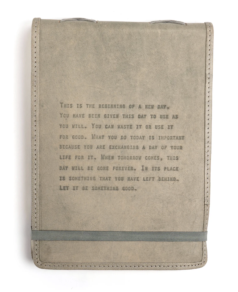 Be Happy for this Moment Large Leather Journal - Stone