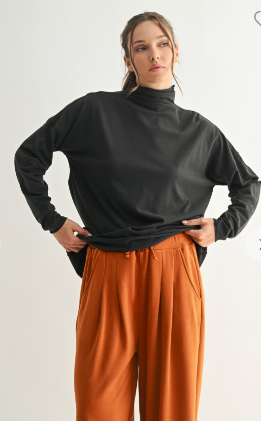 Cotton Slouchy Turtleneck