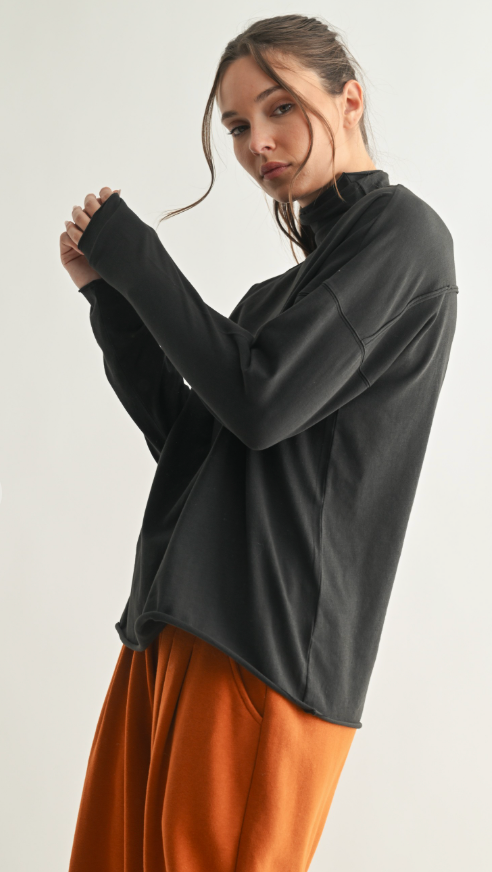 Cotton Slouchy Turtleneck