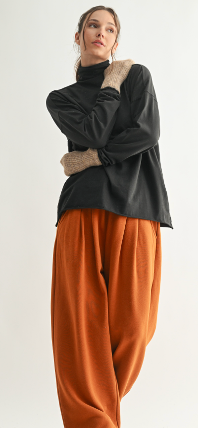 Cotton Slouchy Turtleneck