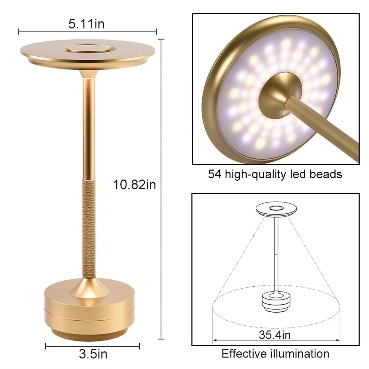 Rechargeable Cordless Touch Sensor Led Modern Table Lamp
