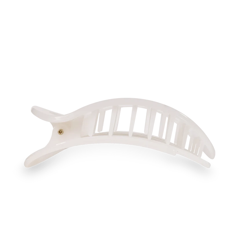 Coconut White Medium Flat Round Clip