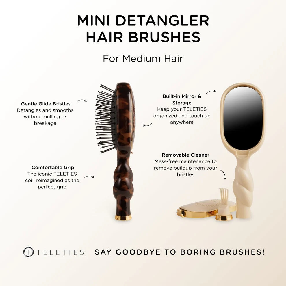 Mini Detangler Brush for Medium Hair- Tan