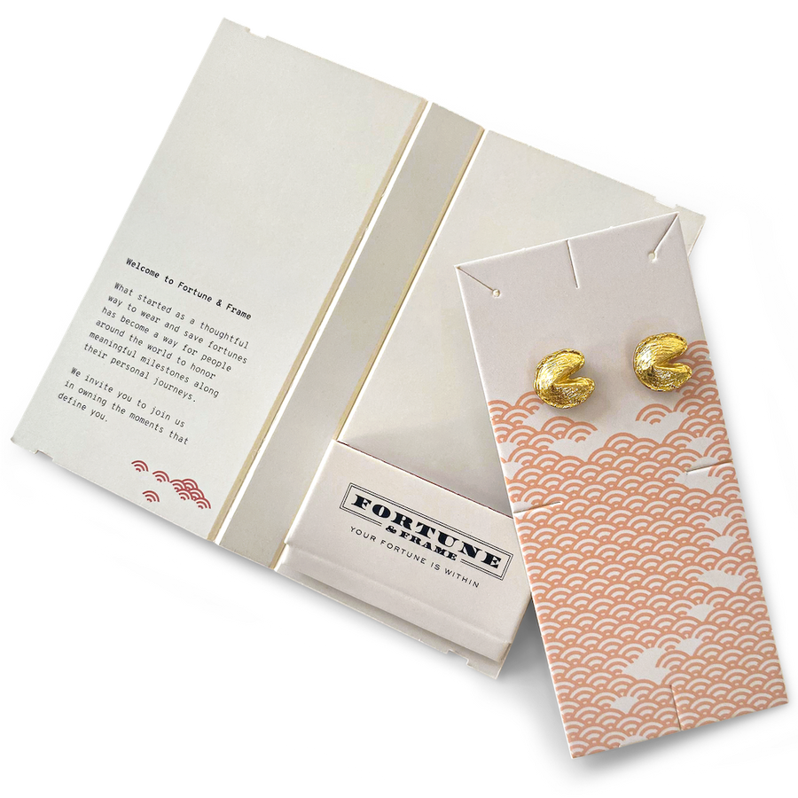 Mini Fortune Cookie Studs