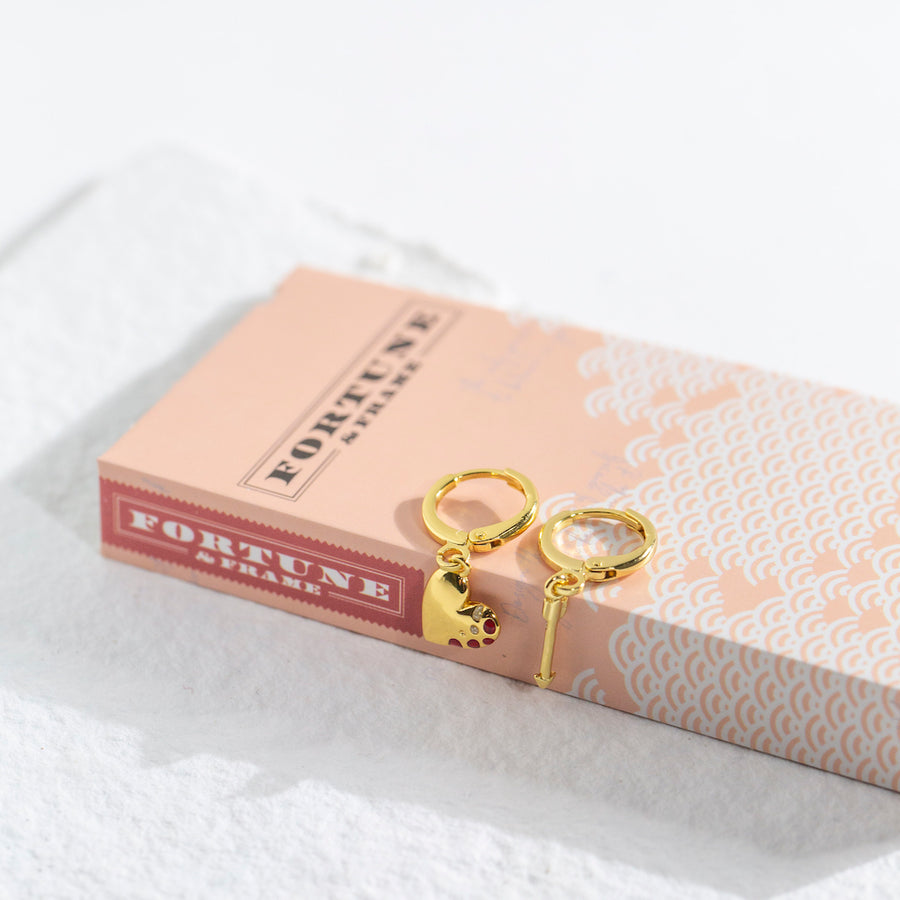 Mismatched Heart + Arrow Earrings