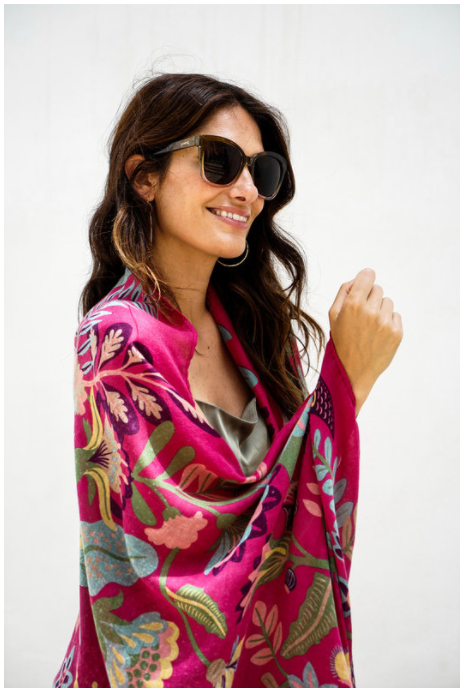 South American Print Scarf - Fuchsia