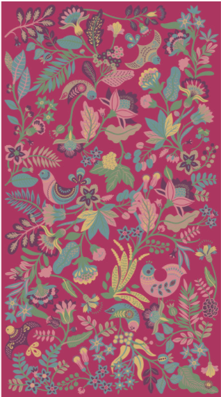 South American Print Scarf - Fuchsia
