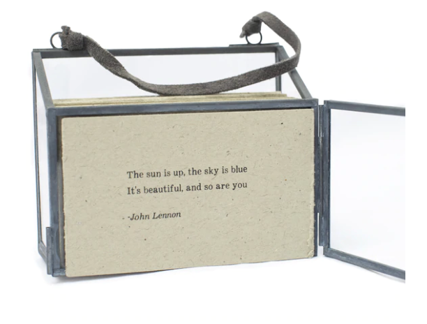 Horizontal Picture Frame and Holder with 50 Gathered Thoughts