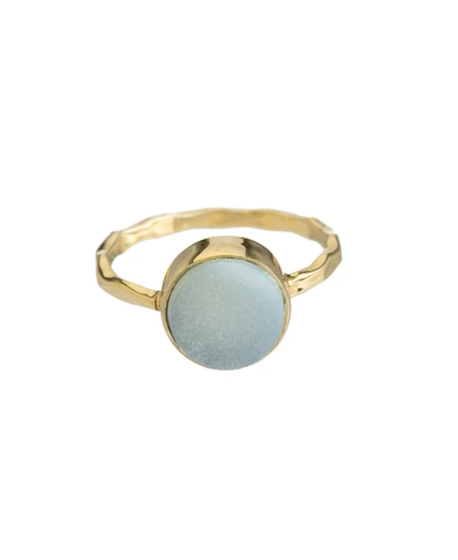 White Druzy Ring