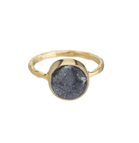 Black Druzy Ring
