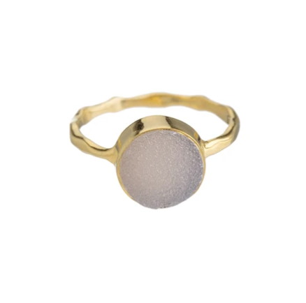 Pink Druzy Ring
