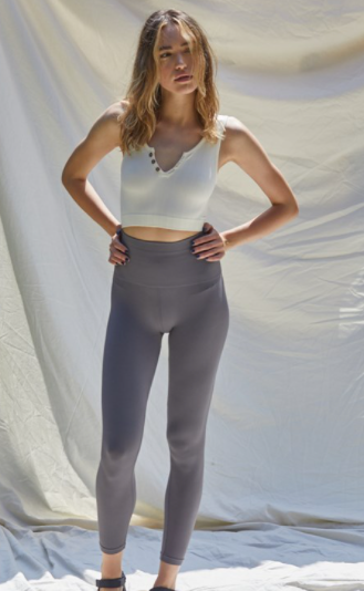 Button Down Crop Tank - Cream