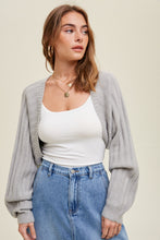 Load image into Gallery viewer, Ribbed Bolero Sweater - Grey