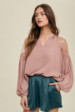 Load image into Gallery viewer, Lace Balloon Sleeve Blouse - Mauve