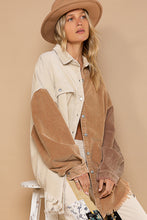 Load image into Gallery viewer, Almond/Caramel Patched Corduroy Jacket