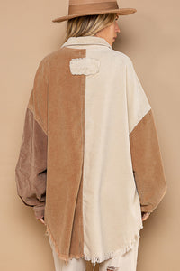 Almond/Caramel Patched Corduroy Jacket