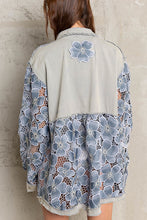 Load image into Gallery viewer, Lace Crochet Floral Button Down - Cornflower Blue