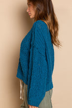Load image into Gallery viewer, Mock Neck Chenille Sweater - Ocean Blue